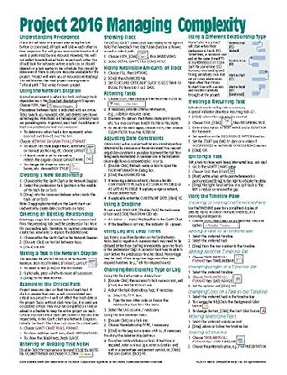 Download Microsoft Project 2016 Quick Reference Guide Managing Complexity - Windows Version (Cheat Sheet of Instructions, Tips & Shortcuts - Laminated Card) - Beezix Inc. | ePub