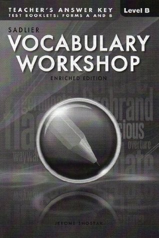 Read VOCABULARY WORKSHOP ENRICHED EDITION@2013 ANSWER KEY TO TEST BOOKLET: FORM A&B LEVEL B (GRADE 7) - Jerome Shostak file in PDF
