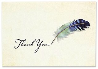 Download Watercolor Quill Thank You Notes (Stationery, Note Cards, Boxed Cards) -  file in PDF