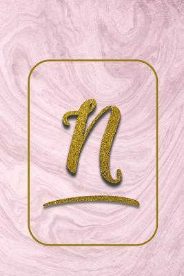 Read N: Personalized Monogram Initial Journal - Pink Marble and Gold Cover with Feminine Pages for Women and Girls - Sweet Letter Press file in PDF