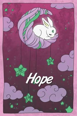 Read Online Hope: personalized notebook sleeping bunny on the moon with stars softcover 120 pages blank useful as notebook, dream diary, scrapbook, journal or gift idea - Jenny Illus file in PDF