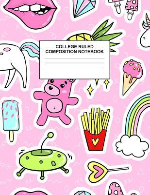 Full Download College Ruled Composition Notebook: Cute Blank Lined Journal to Write In with White Paper Rule Pages for School Subject and Writing Pad: Design Code A4 5565 - Nifty Prints | PDF