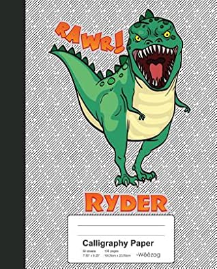 Download Calligraphy Paper: RYDER Dinosaur Rawr T-Rex Notebook -  file in PDF